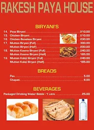 Rakesh Paya House menu 2