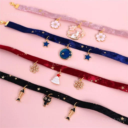 Ins Styal Cat Collar Safety Moon Cat Small Dog Tie Adjustable Neck Strap For Puppy Kittens Cute Pet Necklace With Bell