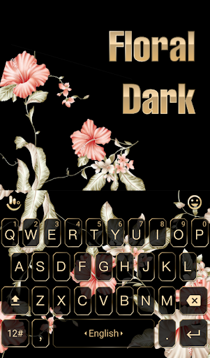 Floral Black Keyboard Theme