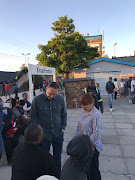 File picture of Janine Myburgh, president of the Cape Chamber of Commerce and Industry and Cape Town mayoral committee member for transport, Brett Herron, at the  Kraaifontein train station.
