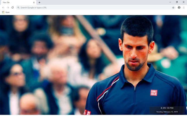 Novak Djokovic New Tab Theme