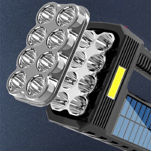 Title 5, Solar Rechargeable USB LED Flashlight for outdo...