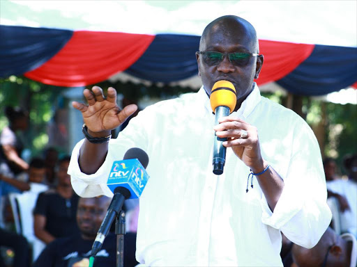 Thirdway alliance Ekuru Aukot during a meeting in Mombasa on March 27, 2018. /JOHN CHESOLI