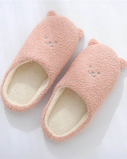 Winter Warm Plush Slippers Women Non-Slip Indoor Home Fur... - 0