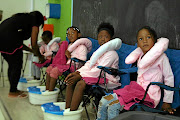 Children being pampered at Mini Spa For A Girl Child.