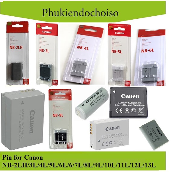 Pin Máy Ảnh Du Lịch Canon Nb - 1L/2L/3L/4L/5L/6L/7L/8L/9L/10L/11L/12L/13L