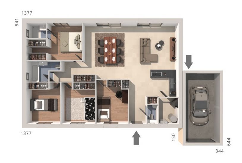  Vente Terrain + Maison - Terrain : 530m² - Maison : 110m² à Agde (34300) 