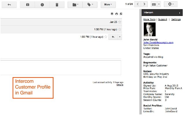 Intercom Gmail Integration