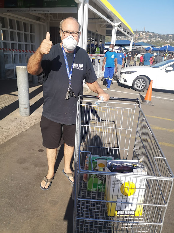 Errol Parkin was one of the first people to buy alcohol at Makro in Springfield, Durban, on Monday