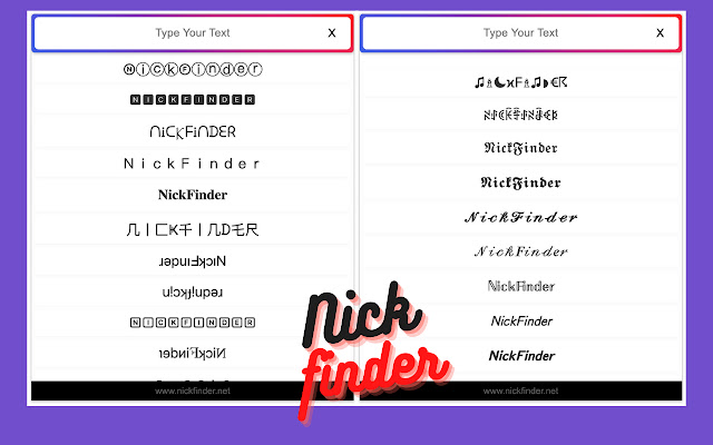 Nickfinder - Your Fancy Nick Name chrome extension