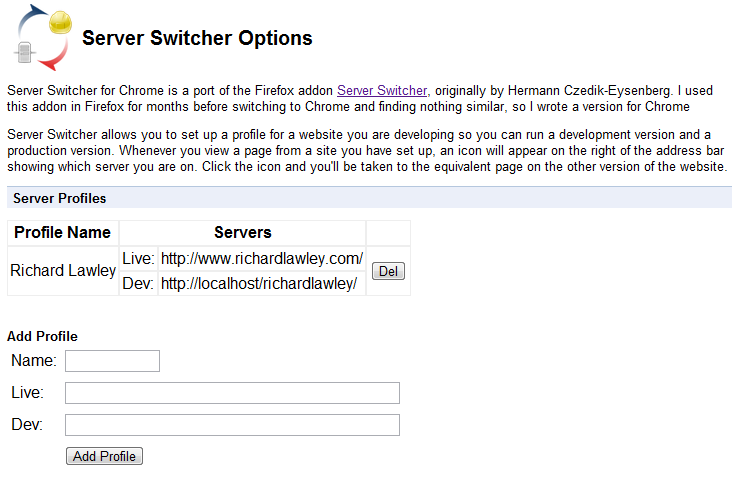 Server Switcher for Google Chrome™ Preview image 2