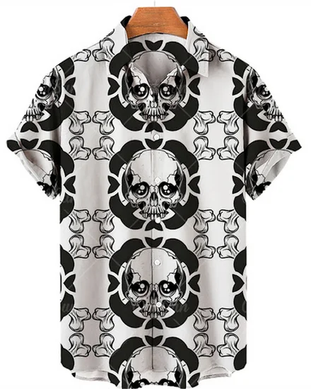 2023 New 3d Shirts For Men Skull Print Shirts For Men Fas... - 1