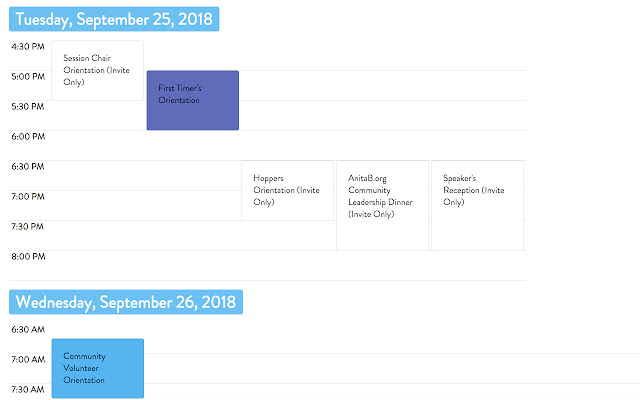 Grace Hopper 2018 Calendar View chrome extension