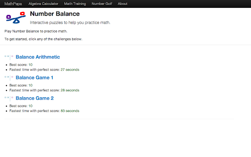 Number Balance Arithmetic score: 