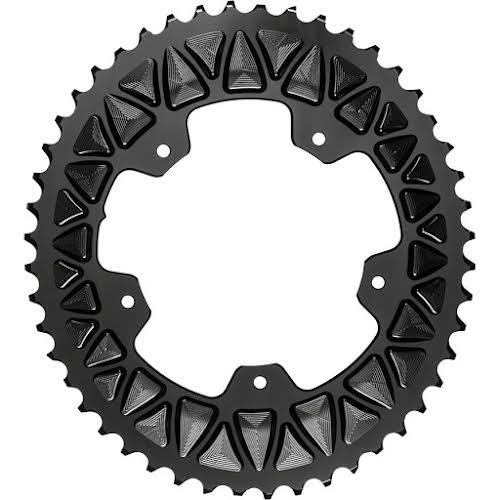 Absolute Black Premium Sub-Compact Oval 110 BCD Road Outer Chainring - 48t, 110 BCD, 5-Bolt, Narrow-Wide