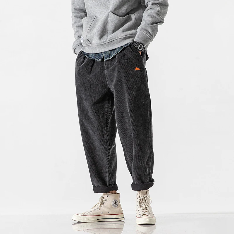 Title 3, Japanese Retro Corduroy Feet Pants for Men, com...