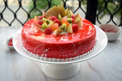 Eggless Strawberry Fresh Fruit Cake