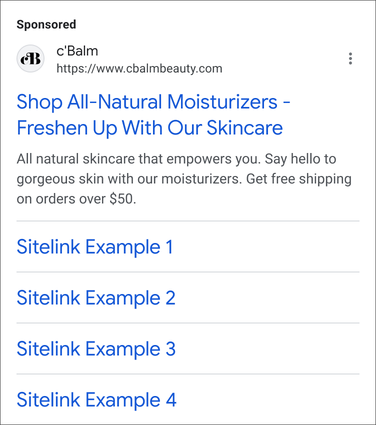 Sitelinks assets