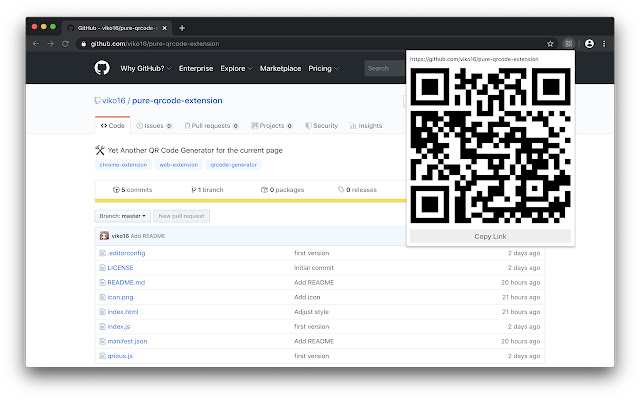 Pure QR Code Extension chrome extension