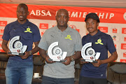 Hlompho Kekana’s stunning goal from the centre of the field for Mamelodi Sundowns against Orlando Pirates has won the Absa Premiership Goal of the Month award for November,Pitso Mosimane and Percy Tau from Mamelodi Sundowns have been named the Absa Premiership Coach and Player of the month for December 2017. during the Absa Premiership Player and Coach and Goal of the Month Announcement Press Conference at PSL Offices on December 18, 2018 in Johannesburg, South Africa.