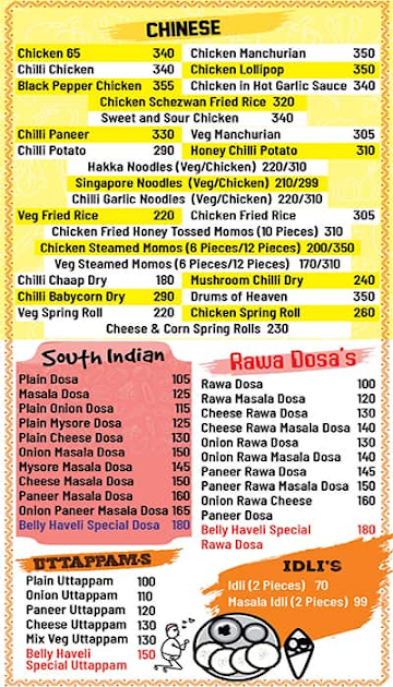 Belly Haveli menu 