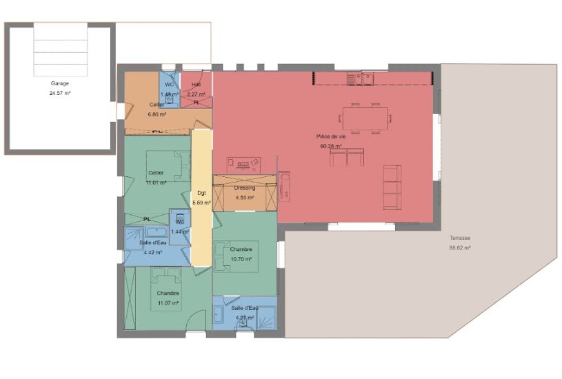  Vente Terrain + Maison - Terrain : 2 005m² - Maison : 122m² à Ucel (07200) 