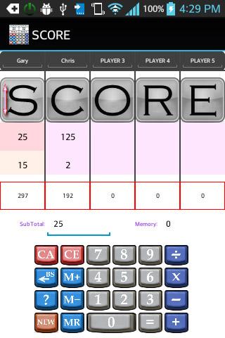 Score Keeper Gaming Calculator