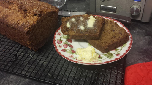 The topping adds a sweet citrus-y crunch to this bread.