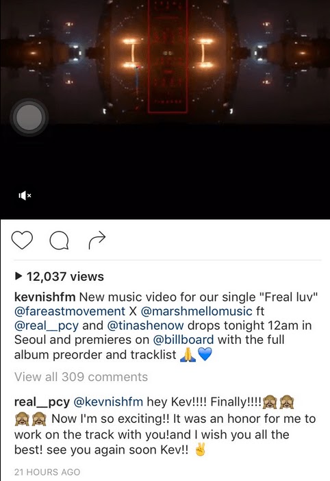 EXO's Chanyeol comments on Far East Movement's Kev Nish / Image Source: Kevnishfm 