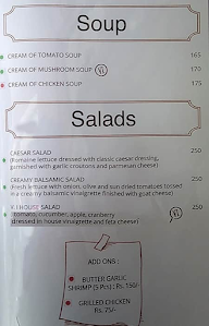 Vera Italiano menu 1