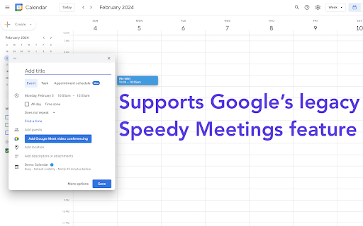 Better Speedy Meetings for Google Calendar