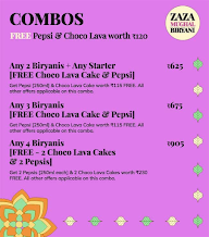 ZAZA Mughal Biryani menu 2