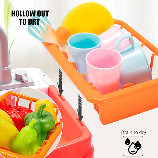 Title 7, Kids Kitchen Dishwasher Simulation Sink with F...