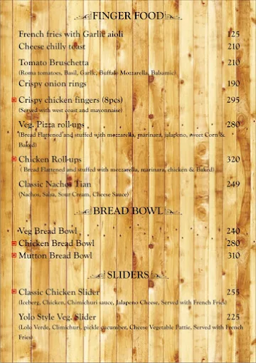 Yolo cafe & Restaurant menu 