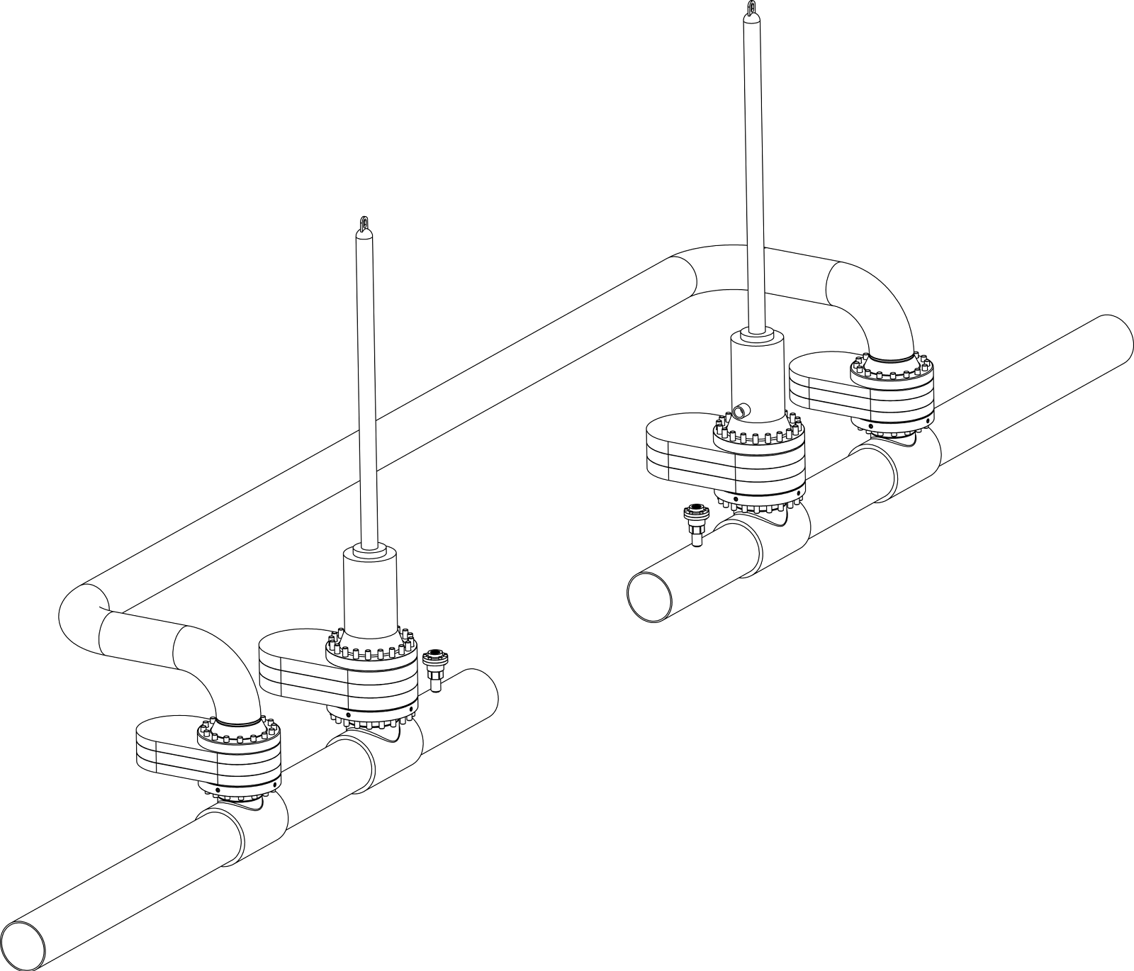 Double position linestop with an independent external bypass