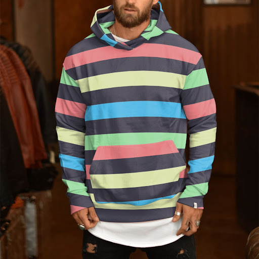 Title 6, Loose Printed Casual Fleece Hooded Jacket. Prov...
