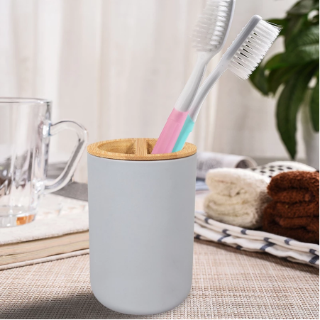 Title 5, Bamboo and Wood Bathroom Six-piece Toiletry Set...