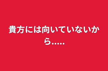 貴方には向いていないから.....