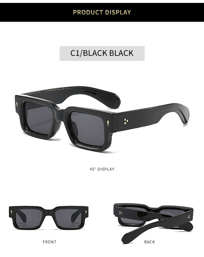 Title 3, Personality Rivets Thick Frame PC Sunglasses. S...