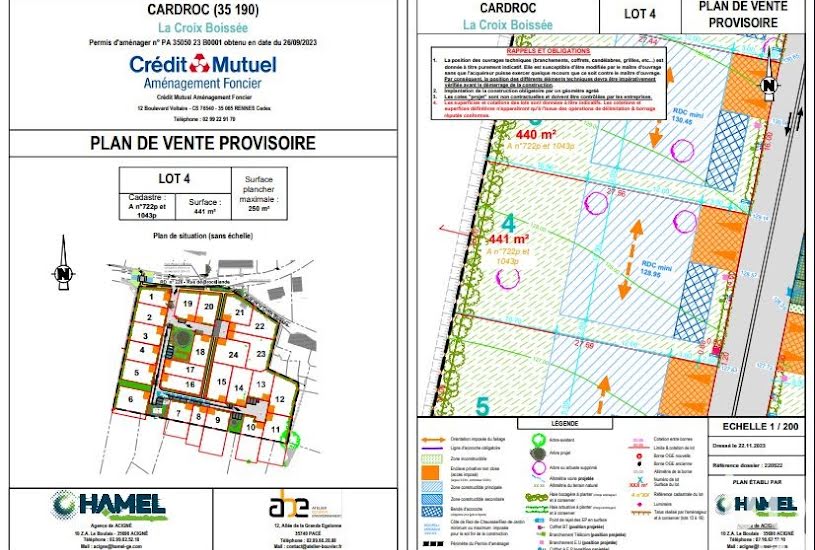  Vente Terrain à bâtir - à Cardroc (35190) 