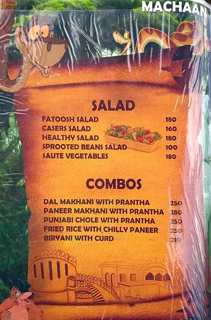 Machaan menu 