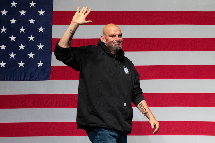 Pennsylvania lieutenant governor and US Senate candidate John Fetterman arrives to speak during his 2022 US midterm elections night party in Pittsburgh, Pennsylvania, the US, November 9 2022. Picture: QUINN GLABICKI/REUTERS