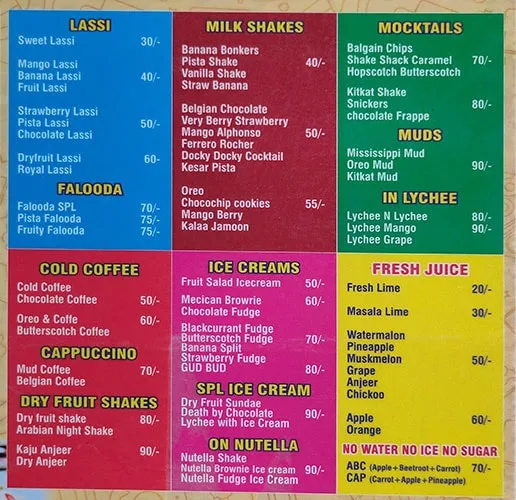 Lassi Day Cafe menu 