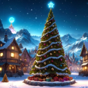 Christmas Tree in Town Live Wallpaper