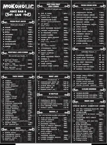 Mokoholic Juice Bar menu 