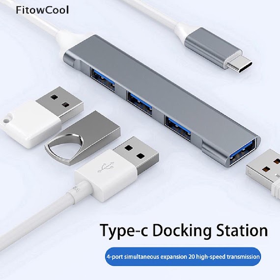 Hub Chia 4 Cổng Usb C 3.0 Type C 3.1 Otg Cho Máy Tính