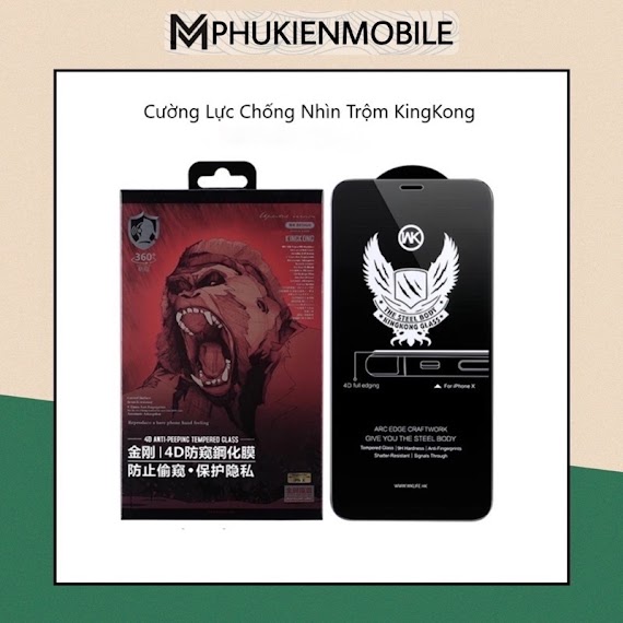 [Cường Lực Kingkong Chống Nhìn Trộm] Full Màn Dành Cho Ip - Chính Hãng Wk - Bảo Mật Thông Tin