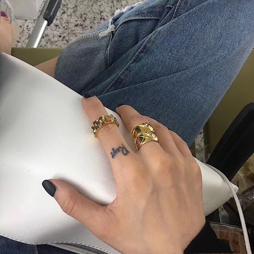 Title 2, Striped Rhombus Ring Wide for Men and Women. A ...