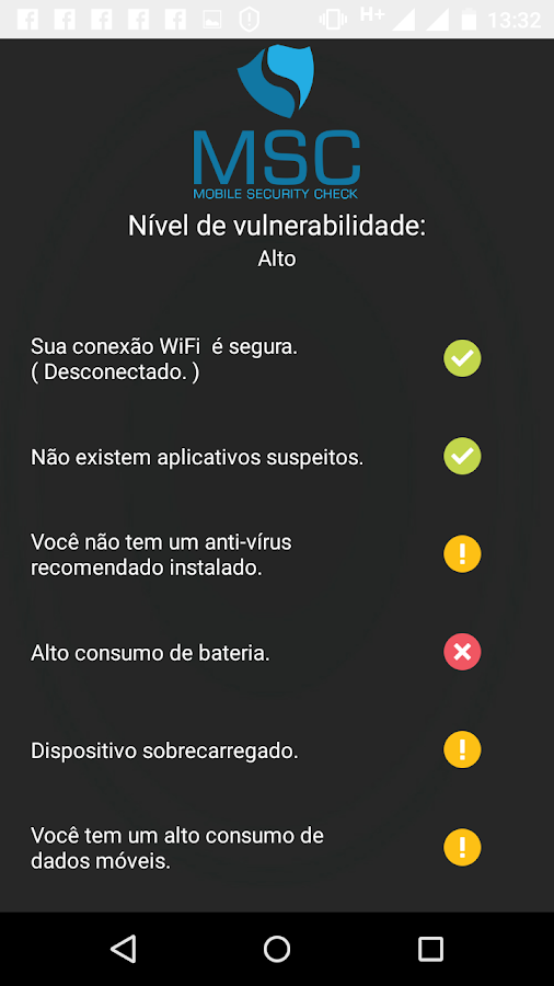   MSC- Mobile Security Check: captura de tela 