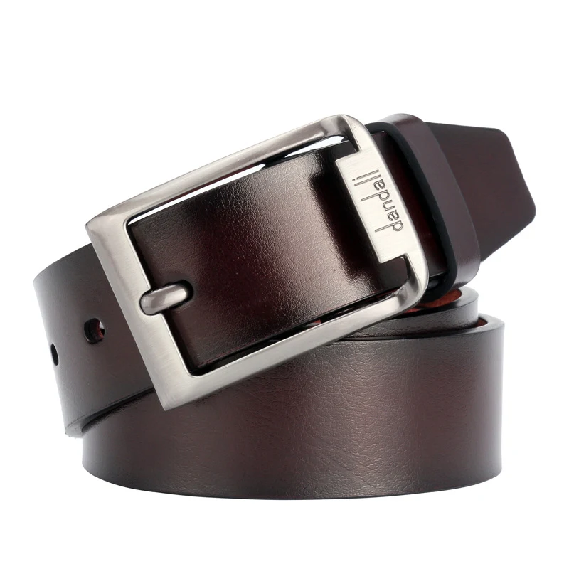 Cinto de couro masculino com fivela de pino antigo cinto casual masculino